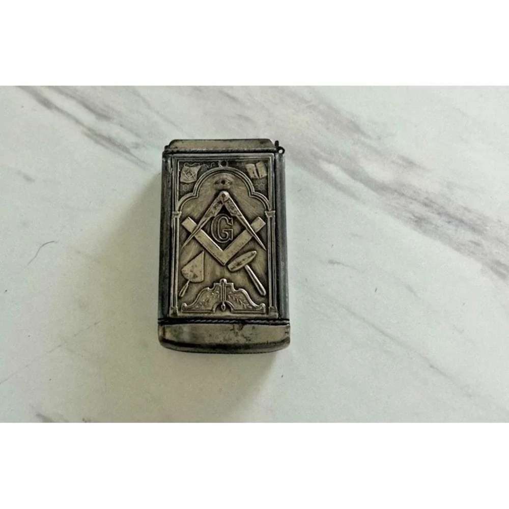 Vintage Masonic Freemason Match Vesta Safe Early 1900s Collectible PLEASE READ